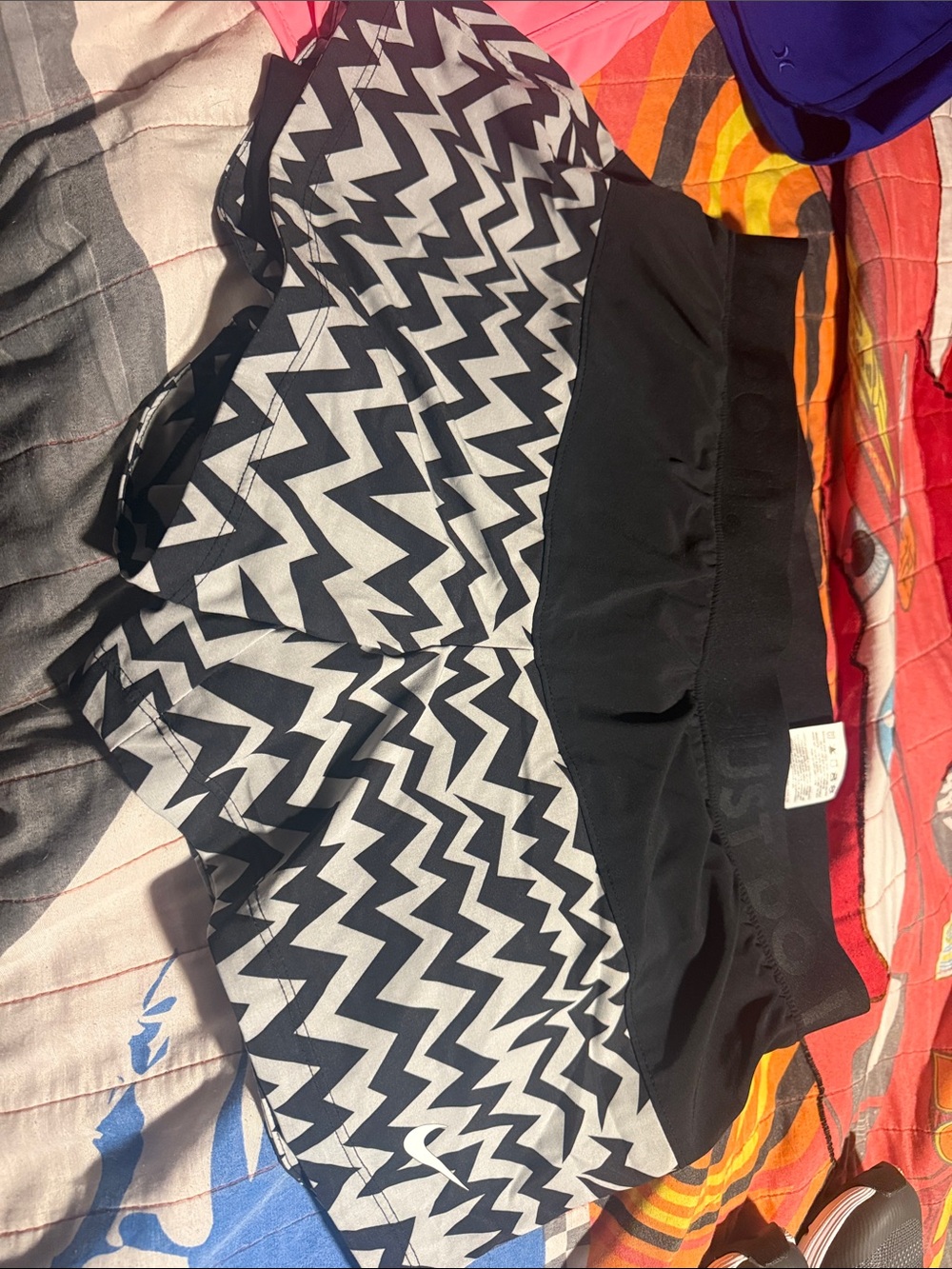 Nike Black and White Zigzag Athletic Shorts